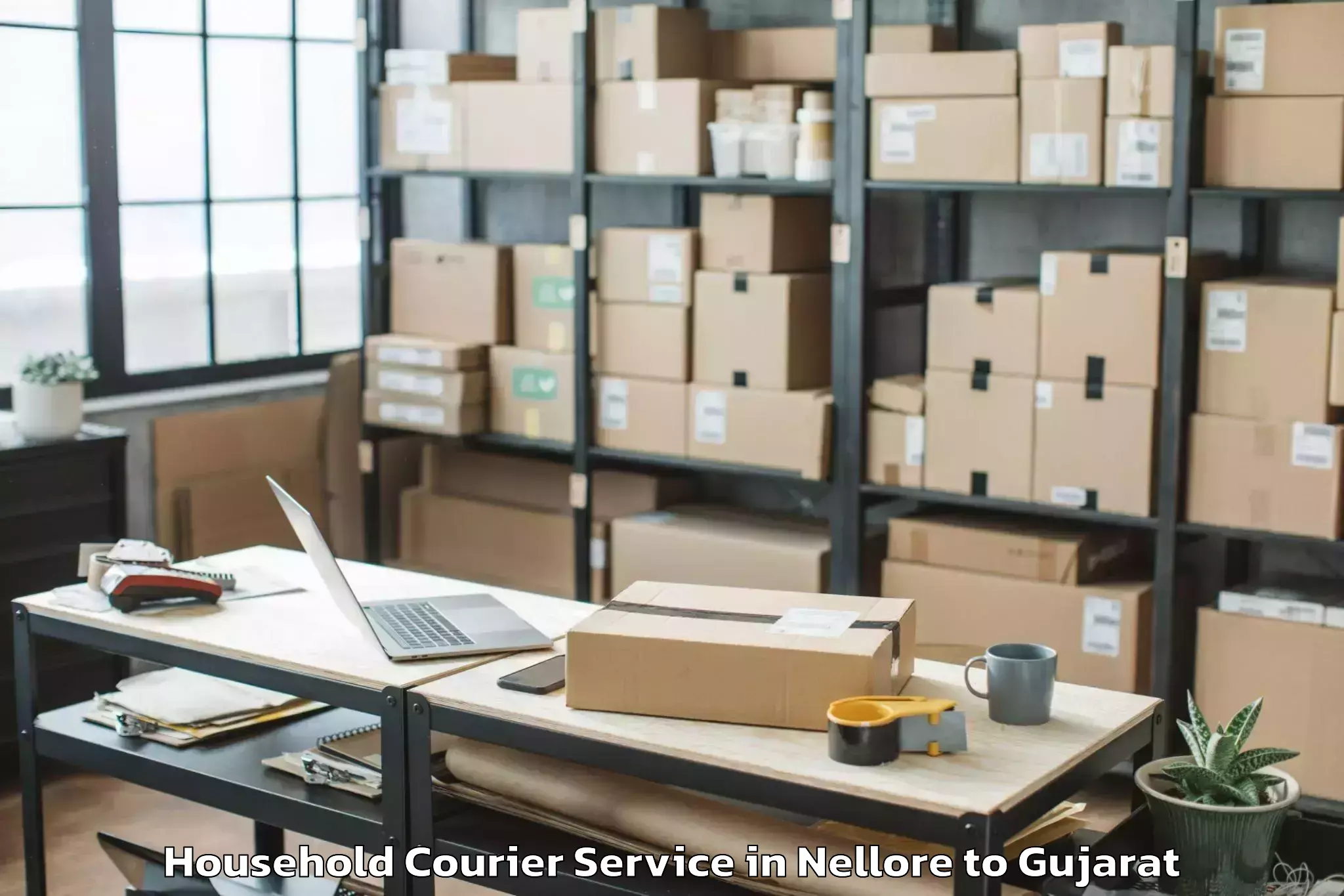 Reliable Nellore to Kaprada Household Courier